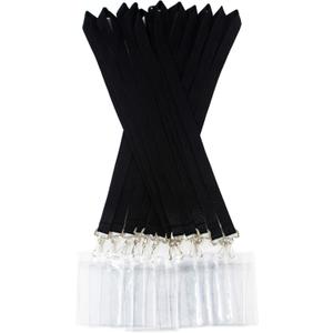 12 Pack Cruise Lanyard with Waterproof ID Card Holder, Colorful Solid Color Durable Lanyard with Badge ID Holder for Badge Card and Carnival Sail (Black)