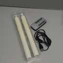 Retisee 4 Sets Rechargeable Flameless Taper Candles with Remote and Timer 9.8" Battery Operated Flickering Pillar Candles LED Dripless Wax Candlesticks for Christmas Home Window Fireplace