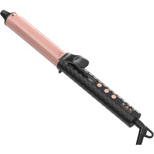 3 x 1.25 Inch MCH Ceramic Curling Iron with 6.2-Inch Barrel, Adjustable Temperature, LED Display, and Dual Voltage for Long Hair - Professional Curling Wand with Instant Heat up to 450F