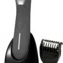 Body Trimmer for Men - Groin & Ball Shaver with Charging Dock - Constant Power No-Pull Electric Pubic Hair Clipper - 5-in-1 Guard Waterproof Body Groomer with LED Light, for Groin, Armpit & Body (Grey)