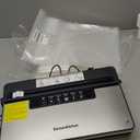 Bonsenkitchen Vacuum Sealer Machine, Stainless Steel Food Sealer Vacuum Sealers with 100 Bags & 1 Roll Bag, 5 Food Vacuum Modes, Built-in Cutter & Bag Storage, Silver-Black