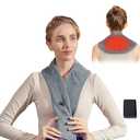 Remo Neck Heating Pad, Portable Cordless Heating Pad for Neck Pain Electric, Compact Soft with Four Heat Settings,Gift for Family,Grey