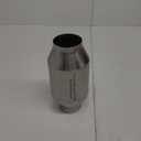 2.5" Inlet Ultra Quiet Resonator, 304 stainless steel resonator 2.5'', 2.5" Outlet 14" Overall Length Universal Sliver Oval Performance Muffler Resonator
