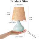 Blue Small Touch Control Table Lamp for Bedroom, Blue Bedside Lamps for Nightstand,Cute Mini Small Table Lamps for Small Spaces with Scalloped Shade for Kitchen Counter,Bookshelf,Living Room