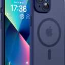 TOCOL Magnetic for iPhone 13 Case, Upgraded Full Camera Protection, Compatible with Magsafe, Drop Protection, Translucent Matte Back Bumper Phone Cover 6.1-Inch (Dark Blue)