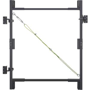 Steel Frame DIY Gate Building Kit,Fence Gate Kit Suit for 36-60" Wide Openings Up to 7 Feet High Fence,Fits 1" x 4" & 2"x4" Wood