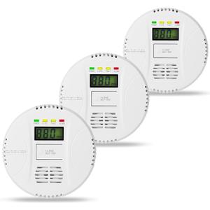 2 x 3 Packs Carbon Monoxide Detectors - Carbon Monoxide Alarm Battery Powerd, CO Detector Alarm Monitor Battery Operated with Digital Display for Home Apartment Hotel Office(WA668-1)