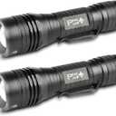 PeakPlus LED Tactical Flashlight PTAC1000 [2 Pack] - Single Mode, High Lumen, Zoomable, Water Resistant, Flash Light - Camping, Outdoor, Emergency, Everyday Flashlights with Clip