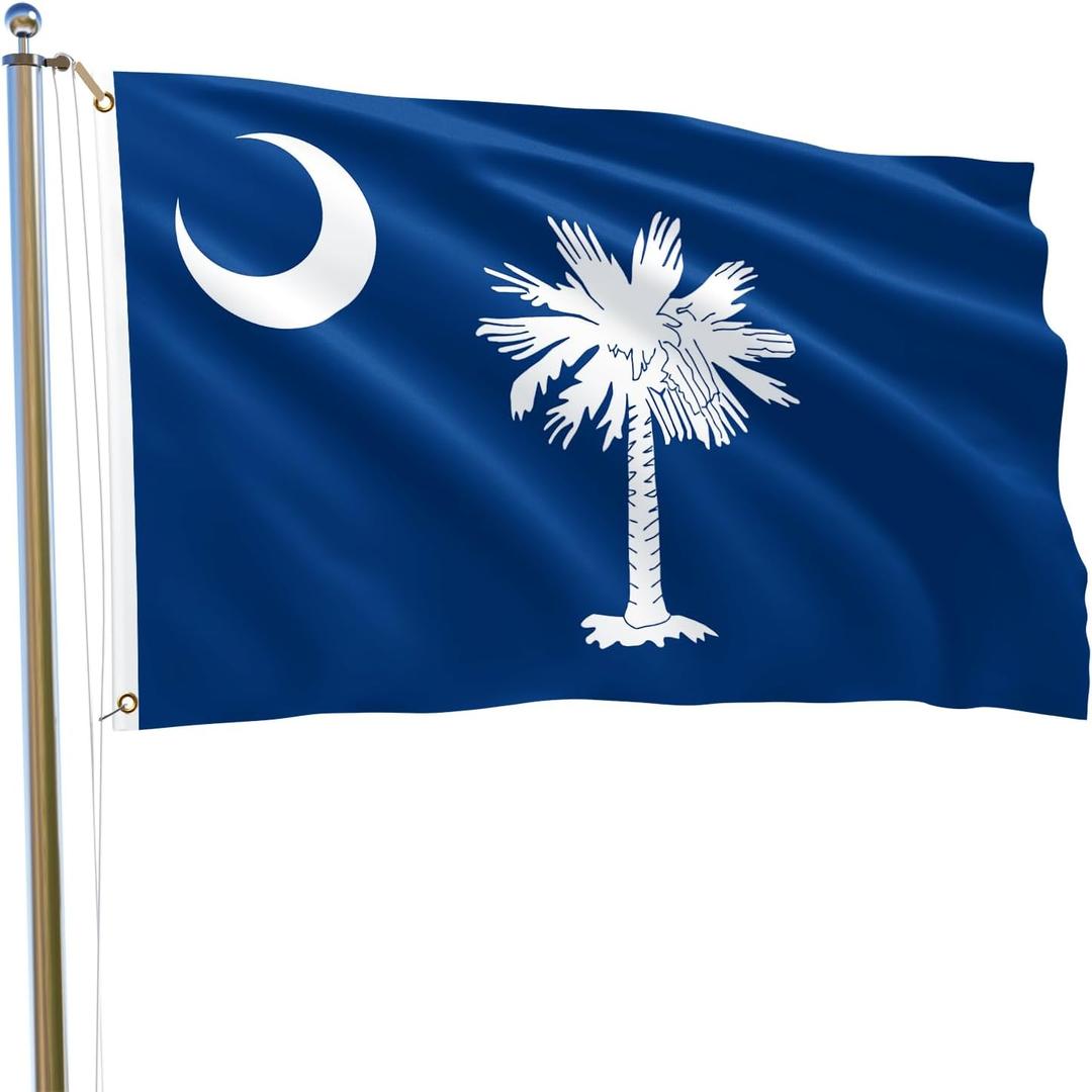 South Carolina State Flag 4x6FT SC State Flag Bright Colors Fade Proof Polyester with 2 Brass Grommets Indoor Outdoor