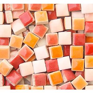 200 Pieces / 200 g Square Shapes 0.4x0.4 inch Square Ceramic Mosaic Mosaic Tiles for Crafts Glass Mosaic for Jewelry Making - Mix