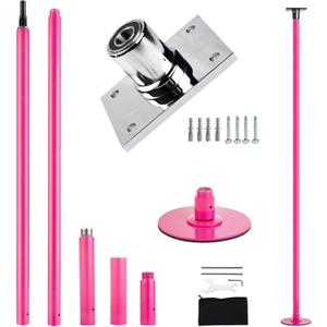 Professional Permanent Mount Dance Pole, 45mm(1.77") ChromePlated Steel Spinning Static Pole, 440lbs/200kg Capacity, CE Certified, for Home Studio Gym Pole Fitness & Dancing