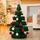 Civaner 3 ft x 1.8 ft Large Honeycomb Christmas Tree Thickened 3D Honeycomb Paper Christmas Tree with Magnetic Folding Xmas Modern Decorations Xmas for Home Living Room Holiday Decorations (35.4 Inches, Green)