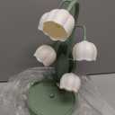 Flower Table Lamp for Bedroom,3 Colors Flower Reading Light with 5 Lily of The Valley, Cute Desk Lamp Bedside Lamps for Nightstands Home Decor,Soft Reading Night Light for Bedroom Living Room Office