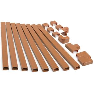 126in Cord Hider Kit, TV Wire Covers for Wall, Paintable Cable Management Kit, Cable Cover for Mounted TV, Hide Wires Along Wall, Brown Cord Cover, 8xL15.7in W0.95in H0.55in