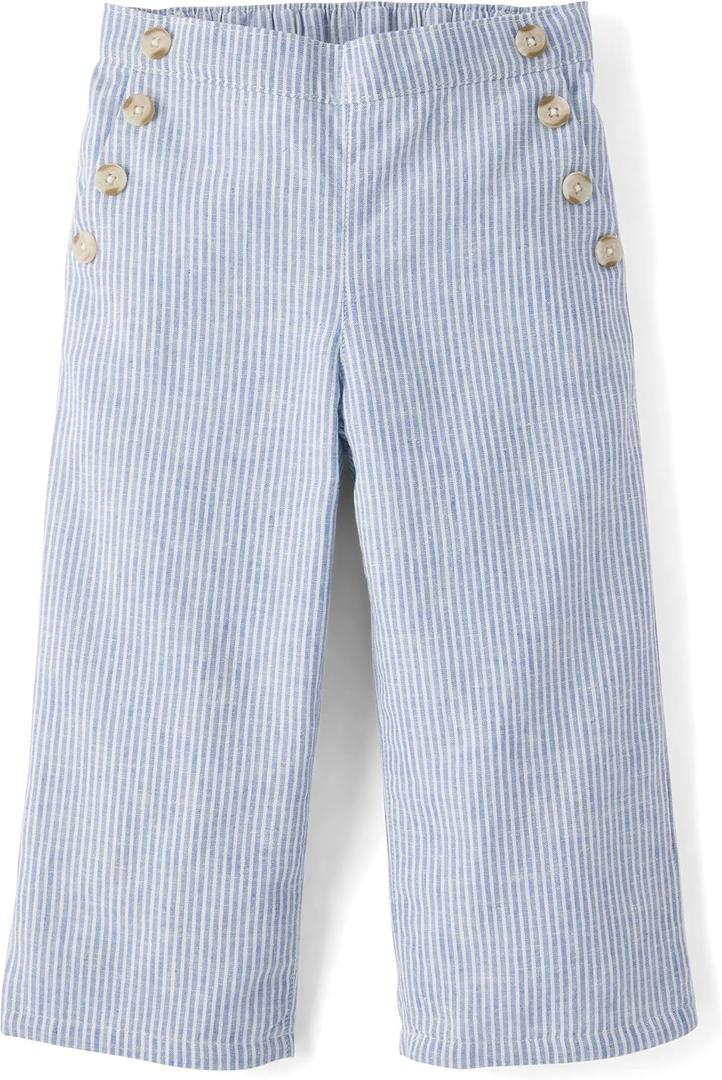 Gymboree Girls and Toddler Pull on Linen Pants (Blue)