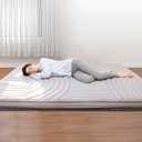 ZonLi Japanese Floor Futon Mattress Extra Thick, Vintage Striped Quilting Twin Size, Mattress Topper Portable Sleeping Pad for Adults, Roll Up Tatami Mat