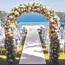 Thickened Metal Garden Arch, 7.8 ft High x 5.5 ft Wide Heavy-Duty Arbor with 16mm Steel Tubes, Sturdy Outdoor Trellis for Climbing Plants Roses Vines, Wedding Party Ceremony Decoration