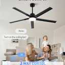 Minislak 62 Inch Smart Ceiling Fan with Light and Remote,Industrial Ceiling Fan with 5 Aluminum Blades,6 Speed,3CCT,Quiet DC Motor Indoor Outdoor Fan for Patio,Living Room,Bedroom