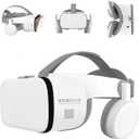 Phone VR Headset, Virtual Reality Glasses Goggles Compatible with iPhone 17 16 15 14 13 12 Pro Samsung Galaxy S24 S23 S22 S21 VR Goggles w/Wireless Headphones for Adults & Kids, White