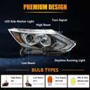 Halogen Headlight Assembly Fit for 2017-2019 Nissan Rogue Sport, Passenger Side Headlamp with LED DRL Clear Lens Black Housing Amber Reflector, OEM# 260106MA0A, 1 PC