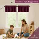 Burgundy Valance Curtains 2 Pack, 54x18 Inches, 100% Cotton, Rod Pocket Window Valances, Semi Sheer Short Curtain for Kitchen, Farmhouse, Caf, Bedroom, Bathroom, Living Room Dcor