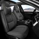 Front Seat Covers, 2 Pieces Universal Seat Covers for Cars, Waterproof Leather Auto Seat Protectors with Head Pillow, Car Seat Cushions Fit for Most Sedans SUV Pick-up Truck, Gray