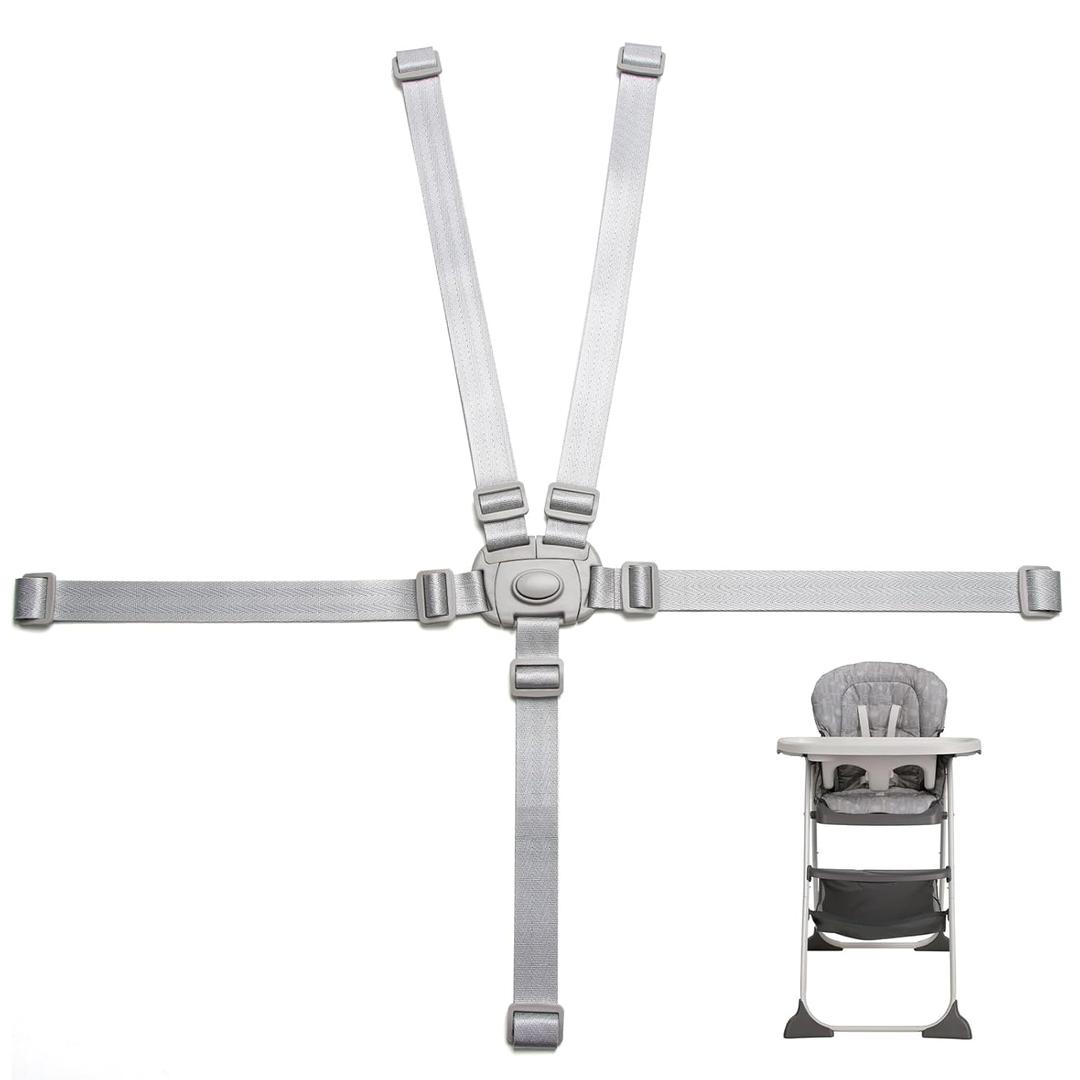 High Chair Straps Replacement Compatible with Graco - 5 Point Harness Straps for High Chair, Straps Length Adjustable Highchair Strap, Easy to Install Straps Belt, High Chair Accessories