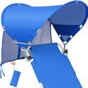 XL Universal Wind-Resistant Chair Umbrella Canopy, Extra Large Foldable UPF 50+ Sun Shade Attachment with Adjustable Clamp, Fits Most Beach, Camping, Lawn, Sports, Zero Gravity Chairs, Wheelchairs