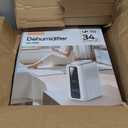 Dehumidifier for Home, Dehumidifiers for Bathroom, Bedroom, Living room, Closet with 68 OZ Water Tank, Moisture Absorbers, Auto Shut Off, Auto Humidity Control, 7 Colors LED Light, Black and White