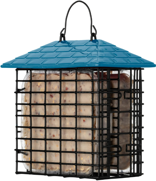 More Birds Double Suet Feeder with Weather Guard, 6.5" L X 4.25" W X 7.25" H, Brown