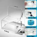 Raffle Ticket Box Acrylic Donation Box with Lock Slot 6.3" x 4.7" x 3.9" Clear Suggestion Ballot Boxes with 500 Raffle Tickets Tips Jar for Fundraising Donation Voting Collection