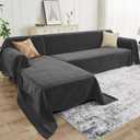 Sectional Couch Covers, 2 Pieces Chenille Sofa Cover L Shaped Couch Cover Blanket for Dogs Washable Sofa Slipcovers Pet Furniture Protector (X-Large: 71" x 110" + 71" x 118", Graphite Gray)