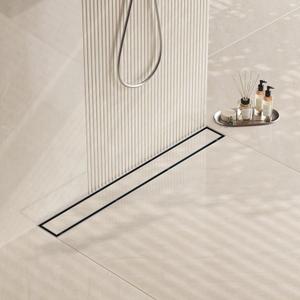 Neodrain 32-Inch Linear Shower Drain- with 2-in-1 Flat & Tile Insert Cover, 304 Stainless Steel Rectangle Shower Floor Drain,Floor Shower Drain with Adjustable Leveling Feet, Hair Strainer