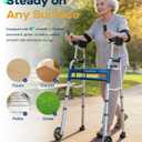 Narrow Walker for Seniors, 18 inches Wide - Adjustable Width, Lightweight Folding Walker, 350lbs Heavy Duty Bariatric Walker for Elderly, Standard Walker for Small Doorways