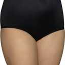Vanity Fair Women's High Waisted Underwear, Full Coverage Ladies Panties, Perfectly Yours Briefs (8, Nylon - Midnight Black)