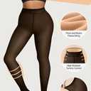 Vertvie Women's Fleece-Lined Thermal Leggings  High Waist Thick Warm Winter Tights (220g-Thin Fleece,Black Sheer,XX-Large)