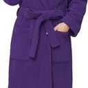 PJGGZ Hooded Bathrobe for Women, Soft Long Towel Robe for Women - Quick Dry yet Warm(Dark Purple,2XL/3XL)