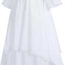 Oumbivil 7 Pcs Women Renaissance Dress Adult Pirate Costume Medieval Viking Fairy Victorian Cottagecore Corset (White, XXXL)