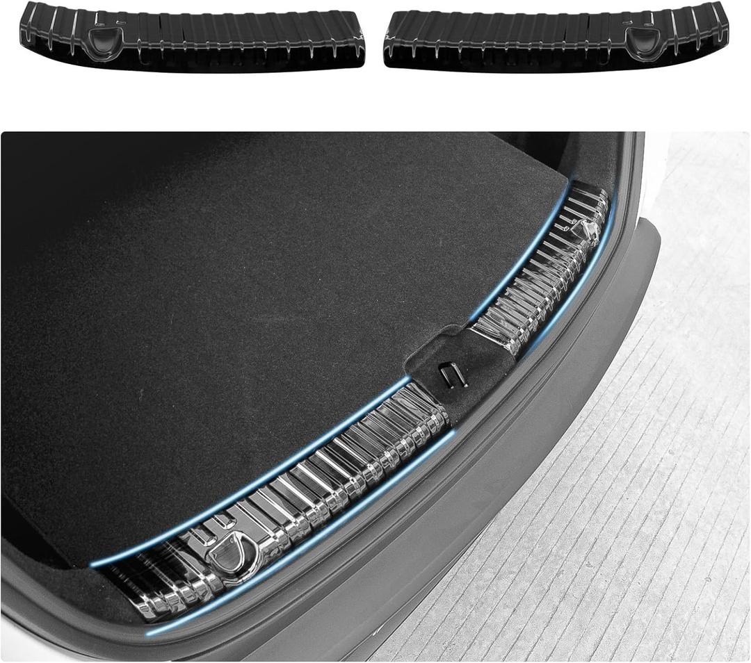 2PCS Stainless Steel Rear Trunk Bumper Guard Protector for Tesla Model Y Juniper 2025 2026 Stainless Steel Door Sill Protector Trunk Protect Cover Car Interior Accessories