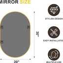 Oval Bathroom Mirror for Wall, 2 Pack 24"x36" Bathroom Vanity Mirror for Over Sink, Bedroom, Living Room, Entryway, Metal Frame & HD Shatterproof Glass, Wall Mounted Horizontally or Vertically(Gold)