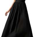Gracyoga Women's Summer Dresses 2026 Short Sleeve Maxi Dress Casual V Neck Flowy Sundress with Pockets L