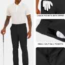 Mens Slim Fit Golf Pants, Lightweight Comfortable Dress Pants Slacks Trousers for Work & Casual with Pockets, 30"/32"/34" (Black)
