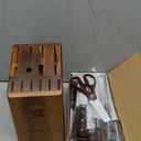 Knife SetEmojoy 16-Piece Kitchen Knife Set with Block, Knife Block Set with Kitchen Shears and Sharpener, High Carbon German Steel(Natural Wenge)