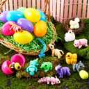 JOYIN 12Pcs Prefilled Easter Eggs with 3D Mini Animals, Magic Toy, Easter Basket Stuffers for Boys & Girls, Easter Theme Party Favors, Easter Egg Hunt, Classroom Prize Supplies(Age 8+)