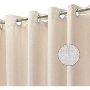 YISURE Beige Linen Shower Curtain 84 Inches Long, No Hook Needed Heavy Duty Fabric Shower Curtain for Bathroom, 72x84