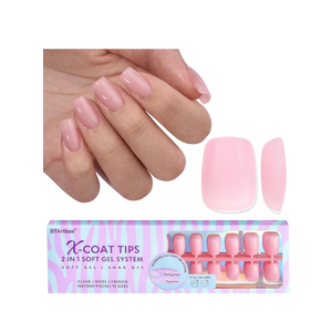 BTArtbox XCOATTIPS Natural Nail Tips - Short Square Press On Nails Pink, Long Lasting Soft Gel Nails False Nail, Soak Off Acrylic Fake Nails Extensions for Nail Art DIY Women