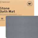 Stone Bath Mat, Diatomite Fast Drying Non Slip Stone Shower Mat, Super Absorbent for Bathroom & Kitchen, Multi-Use as Pet Mat, Easy to Clean 16"x24", Gray (Style 08-gray)