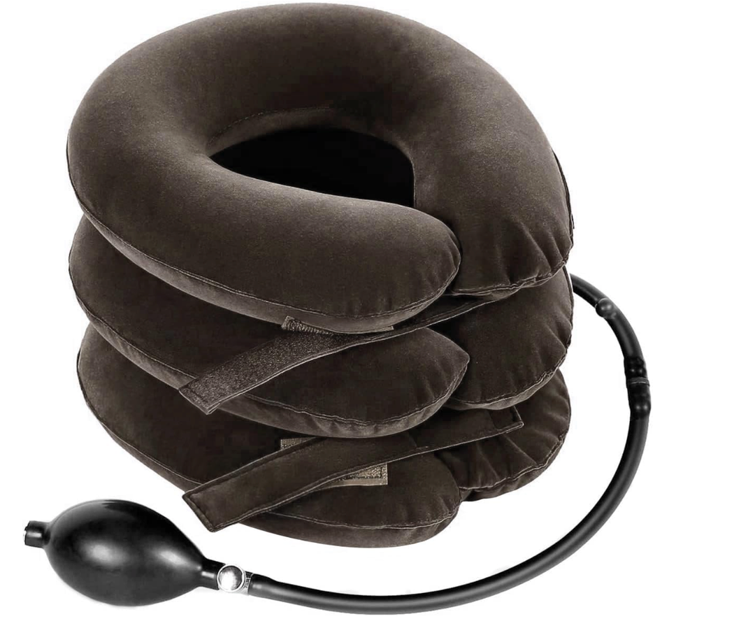 Cervical Neck Traction Device for Instant Neck Pain Relief - Inflatable & Adjustable Neck Stretcher Neck Support Brace, Neck Traction Pillow for Home Use Neck Decompression (Classic Gray)
