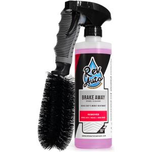 Rev Auto Wheel Cleaning Kit - 2 Item Wheel and Tire Cleaning Kit Includes 16oz Car Wheel Cleaner and Wheel Cleaner Brush Works For All Wheels and Tires