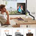 ErGear Single Monitor Arm for 13-36 inch Screens, Adjustable Gas Spring Monitor Mount Holds up to 22 lbs, Computer Monitor Stand with VESA Mount, C-Clamp & Grommet Base, Max VESA 100x100mm